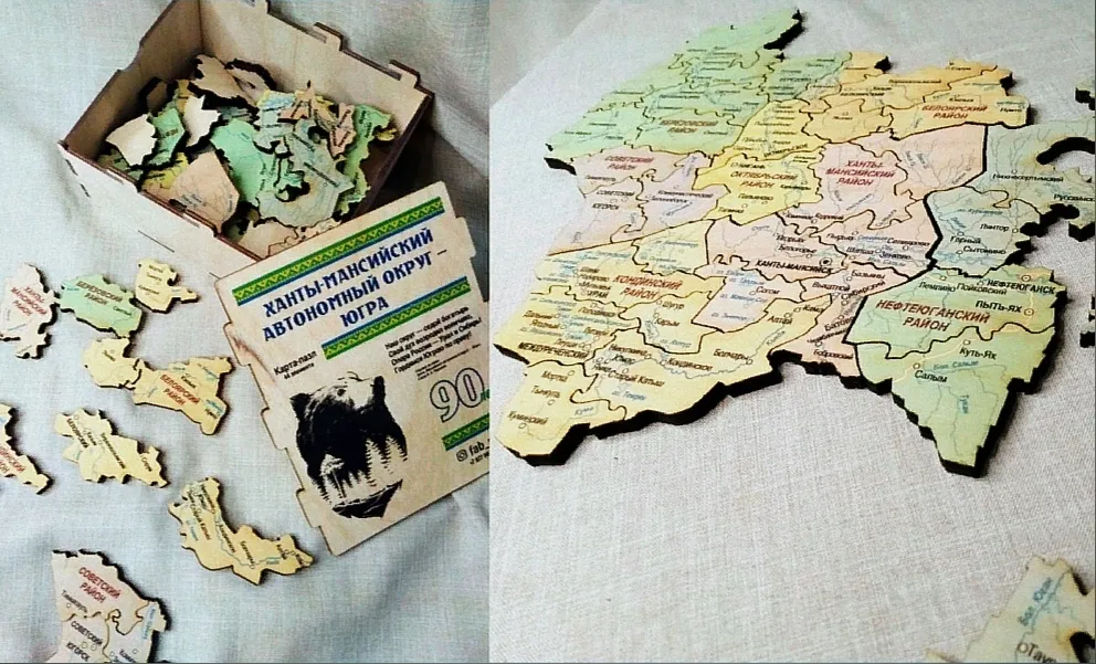 Карта-пазл с вкладышем и коробкой
